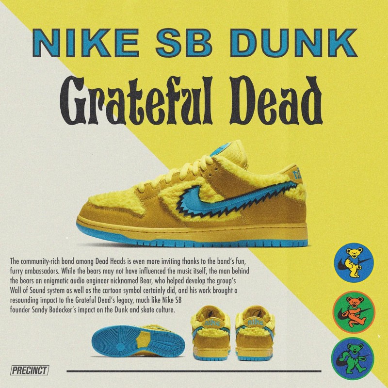 Nike Sb Dunk Low Pro Grateful Dead Yellow