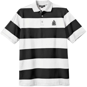 Striped Polo Tee - Black/White