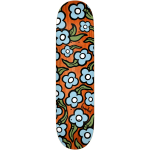 Krooked Team Wild Style Flowers 85 Skateboard Deck Orange