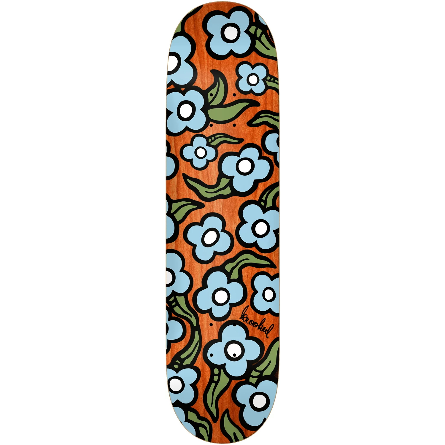 Krooked Skateboards - Wildstyle Flower Deck - Navy Stain