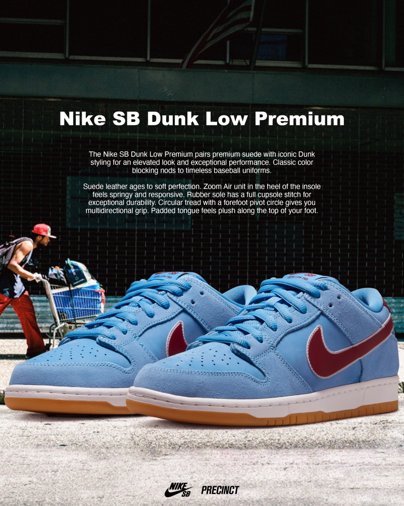 Phillies' Nike SB Dunk Low PRM - Precinct Skate Shop