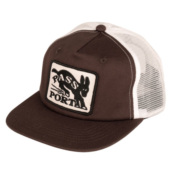 Pass Port - Mule 5 Panel Trucker Cap - Chocolate