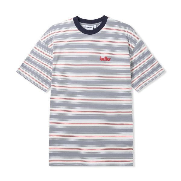 Cliff Stripe Tee Stone Red