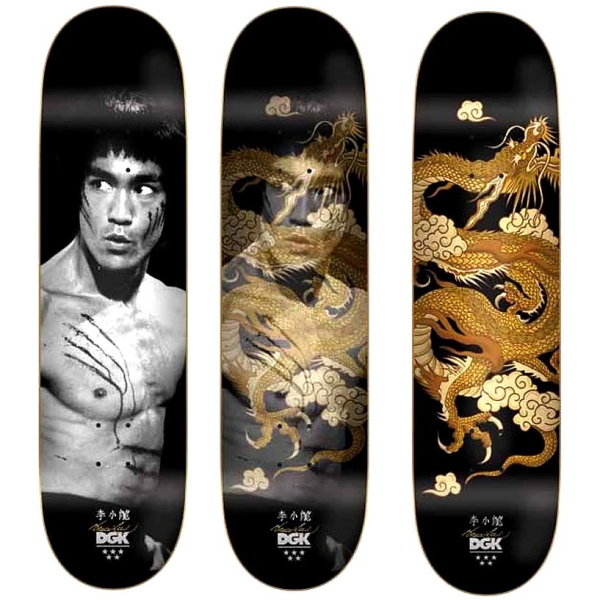 Dgk X Bruce Lee Lenticular Deck Golden Dragon Black