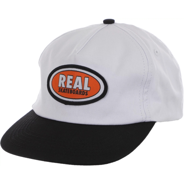 Real Oval Snapback Hat White Black Red 17894.1672953891