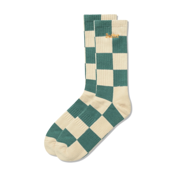 Butter Goods - Checkered Socks - Teal/Tan